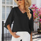 V-Neck Three-Quarter Sleeve Top