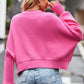 Round Neck Drop Shoulder Long Sleeve Sweater