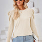 Round Neck Puff Sleeve Blouse