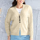 Cable-Knit Button Up Dropped Shoulder Cardigan