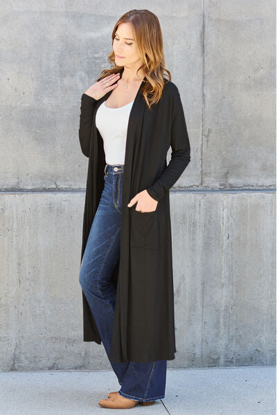 Basic Bae Full Size Open Front Long Sleeve Cover Up Cardigan