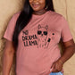Malibu Dreams Simply Love Full Size NO DRAMA LLAMA Graphic Cotton Tee