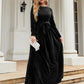 OhSoMaxi Tie Front Round Neck Long Sleeve Maxi Dress