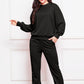 Comfy n' Cozy Round Neck Long Sleeve Sweatshirt and Pants Set