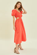 HEYSON Smocked Cutout Midi Dress *