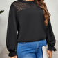 Plus Size Round Neck Flounce Sleeve Blouse