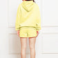 Drop Shoulder Long Sleeve Hoodie and Shorts Set