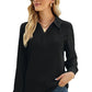 Full Size Swiss Dot Johnny Collar Blouse