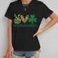 PEACE LOVE IRISH Round Neck Short Sleeve T-Shirt