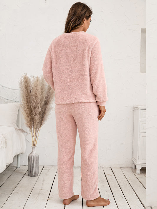 Vixen Teddy Long Sleeve Top and Pants Lounge Set