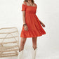 Smocked Spaghetti Strap Short Sleeve Dress