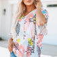 Full Size Mixed Print V-Neck Half Sleeve Top