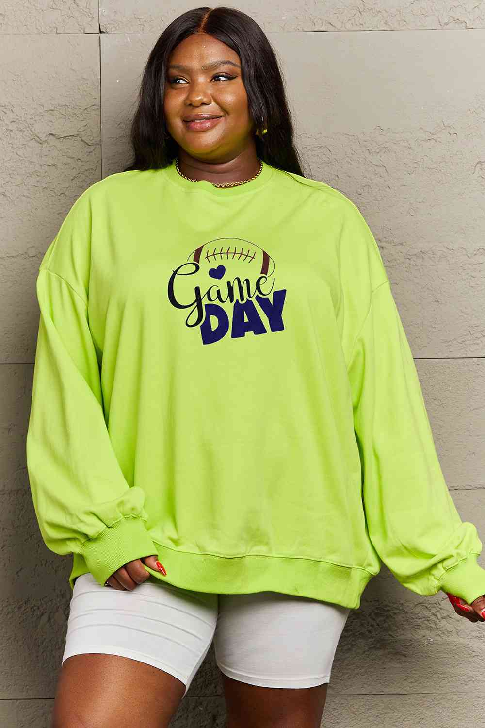 Simply Love Full Size Drop Shoulder GAME DAY Graphic Sweatshirt