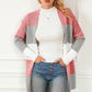 Comfy Connections Burnt Coral Striped Open Front Long Sleeve Cardigan