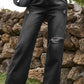 BeyondYou Distressed Buttoned Loose Fit Jeans