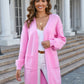 Sophia & Grace Open Front Dropped Shoulder Cardigan with Pocket