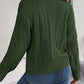Cable-Knit Turtleneck Dropped Shoulder Sweater