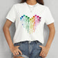 Heart Round Neck Short Sleeve T-Shirt