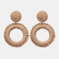 Round Shape Raffia Grass Dangle Earrings