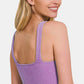 Zenana Washed Ribbed Cropped Bra Padded Tank