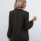 Swiss Dot Frill Trim Puff Sleeve Blouse