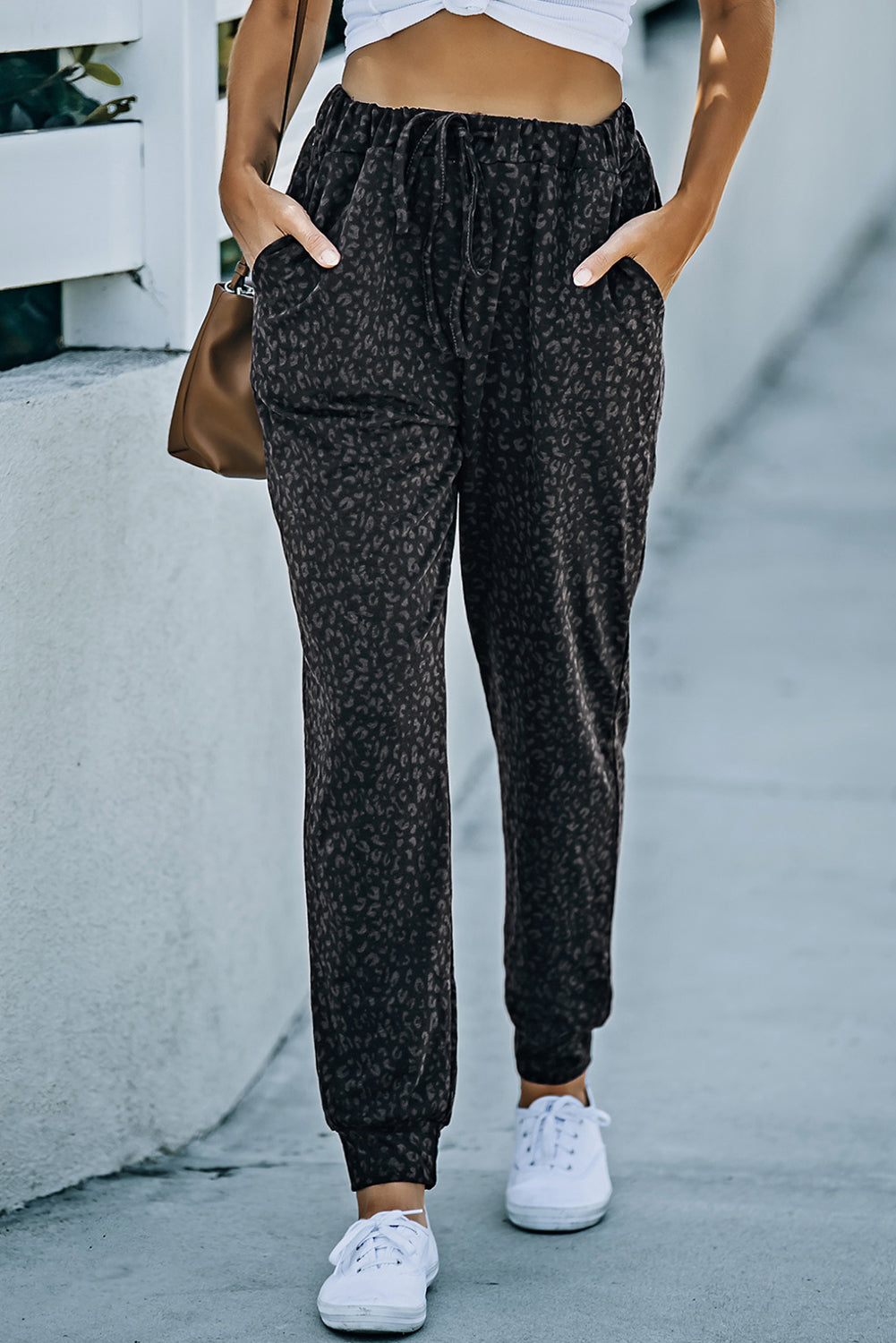 FULL SIZE Leopard Print Joggers with Pockets