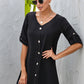 Women's Buttoned V-Neck Dress