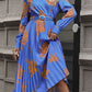 Floral Pleated Surplice Long Sleeve Midi Dress