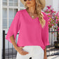 V-Neck Three-Quarter Sleeve Top
