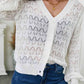 Full Size Openwork V-Neck Cardigan