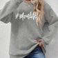 #MomLife Letter Graphic Round Neck Sweatshirt
