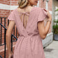 Tied Ruffled Round Neck Peplum T-Shirt