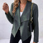 Collared Neck Long Sleeve Jacket