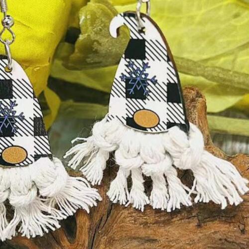 Xylem CHRISTMAS GNOMES Pointed Hat Tassel Earrings