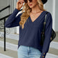 V-Neck Lantern Sleeve T-Shirt