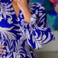 Printed Flounce Sleeve Maxi Dress