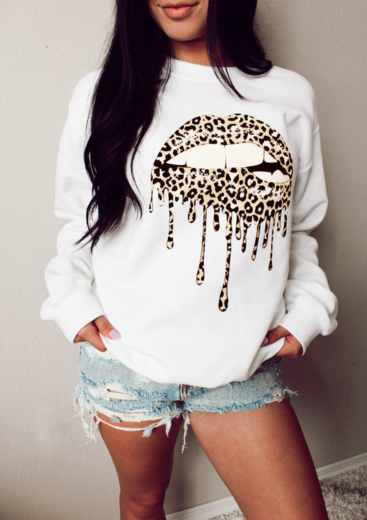 BLAZIN' BEAUTY Graphic Dropped Shoulder Round Neck Sweatshirt