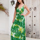 Printed Surplice Spaghetti Strap Dress