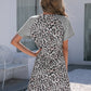 SO SASSY Leopard Round Neck Short Sleeve Mini Dress