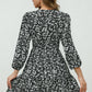 Avery Aria Full Size Printed Plunge Neck Flounce Sleeve Mini Dress
