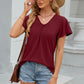V-Neck Flutter Sleeve T-Shirt