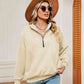 Full Size Half-Zip Dropped Shoulder Sweatshirt