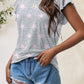 Printed Round Neck Short Sleeve T-Shirt