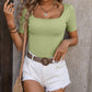 Square Neck Short Sleeve Sweater