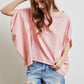 HEYSON Full Size Garment-Dyed Boat Neck Oversized Top