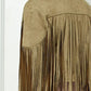 Veveret Suede Fringe Long Sleeve Moto Jacket