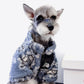 Dusty Blue Dog Outfit Paisley Zip-Up Teddy Pet Jacket SZ S-2XL