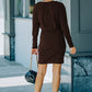 Women's Chloe Dropped Shoulder Button Trim Mini Dress