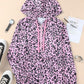 Drawstring Leopard Half Zip Hoodie