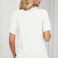 Ruched V-Neck Short Sleeve T-Shirt